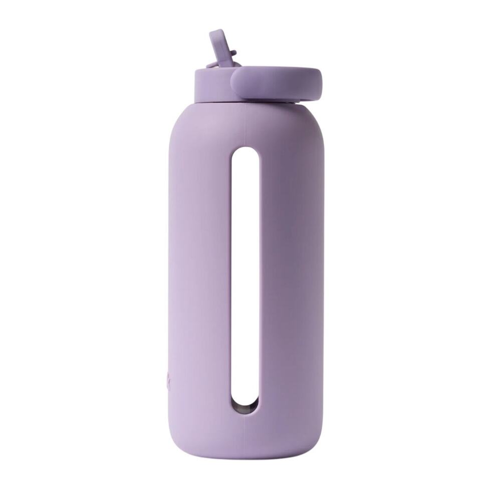 NWT Bink Big Bottle Flip Cap 36oz Borosilicate Glass Water Bottle, Purple